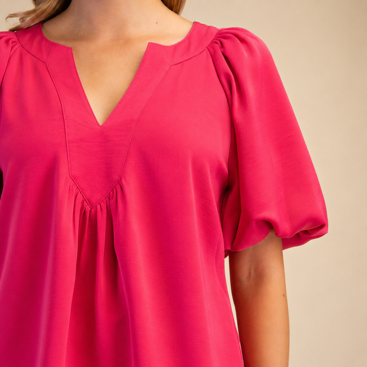 V-Neck Puff Sleeve Top