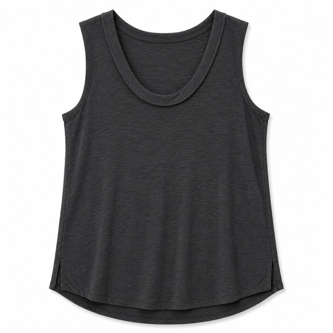 Black tank top on a white background