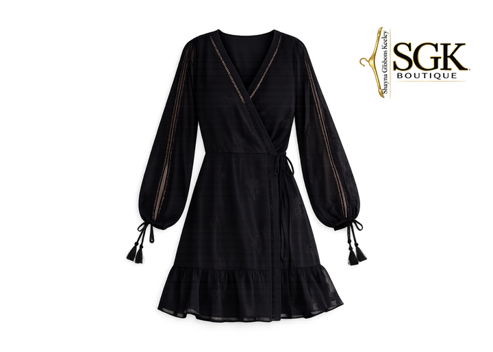 Final Sale|Embroidered Wrap Dress