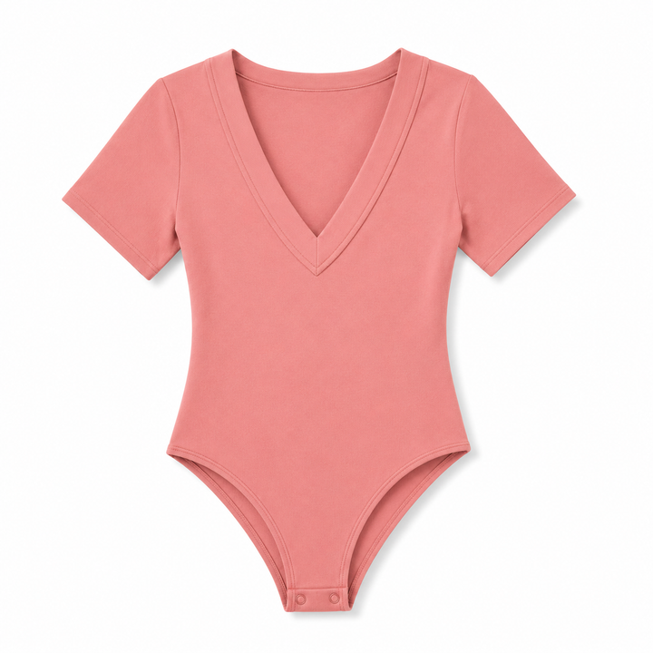 Fushia | V-Neck Bodysuit