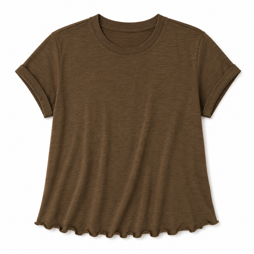 Brown t-shirt on a white background