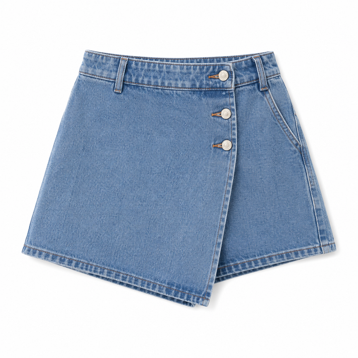 Everyday Button | Denim Skort