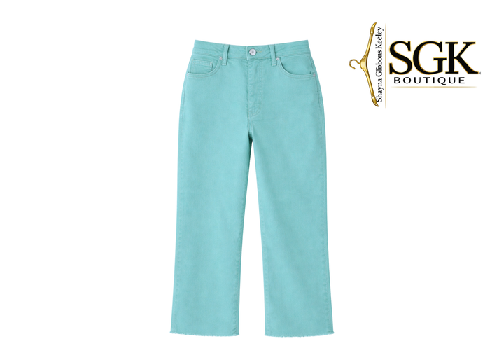 Light blue pants with SGK Boutique logo on a white background