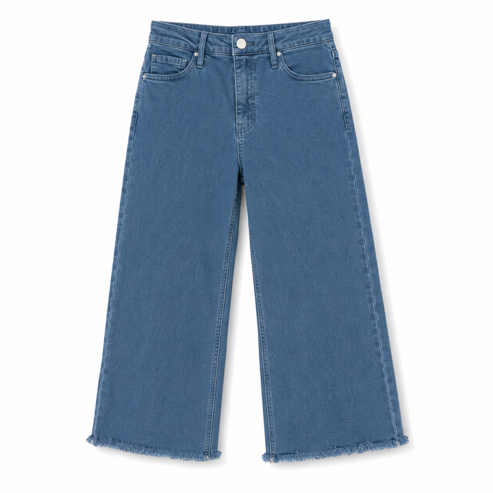 Blue jeans on a white background