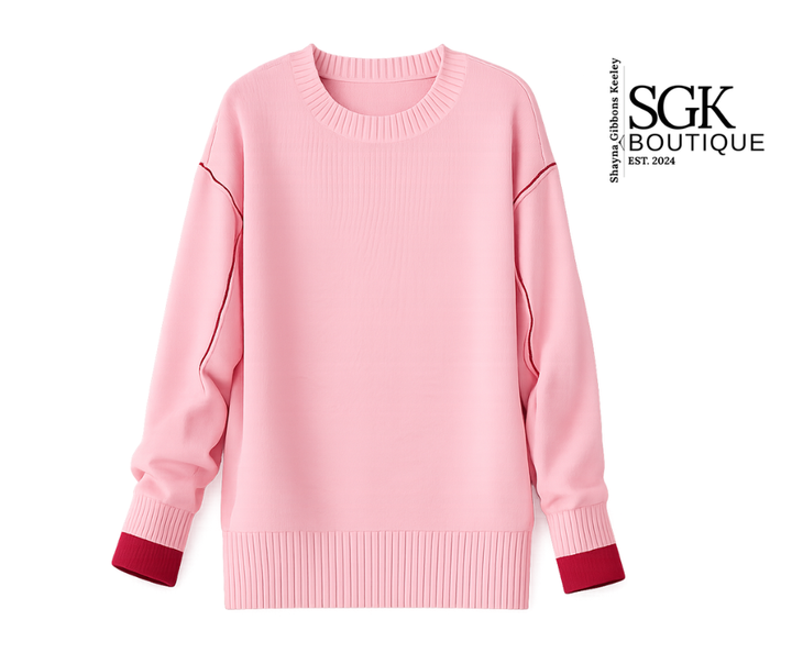 Final Sale|Contrast Sweater|Classic Knit