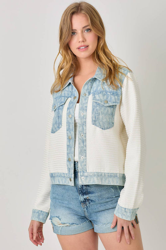 Mixed Media Denim Jacket