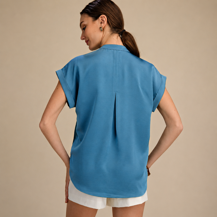 Deep Sky | Pleat Blouse