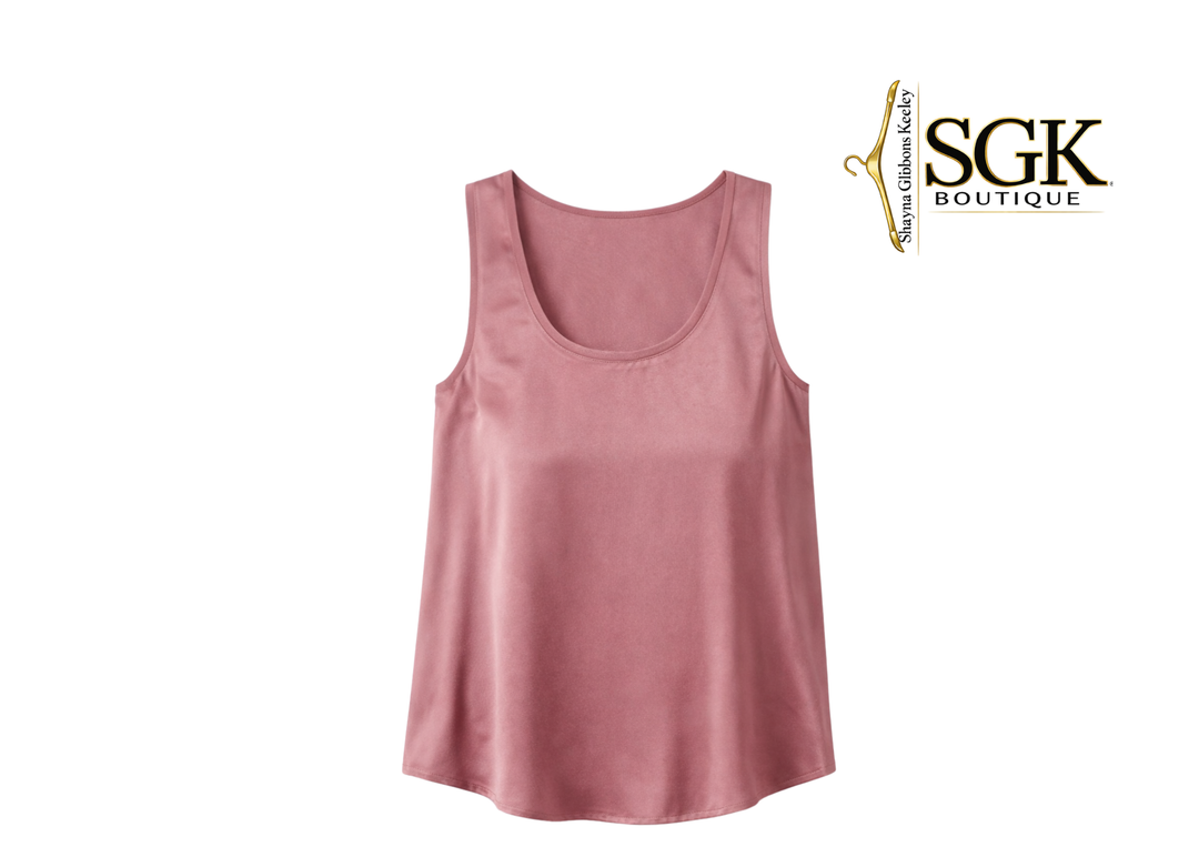Deep mauve tank top on a white background with SGK Boutique logo.