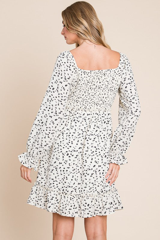 Dot Puff Sleeve | Sheersucker Dress