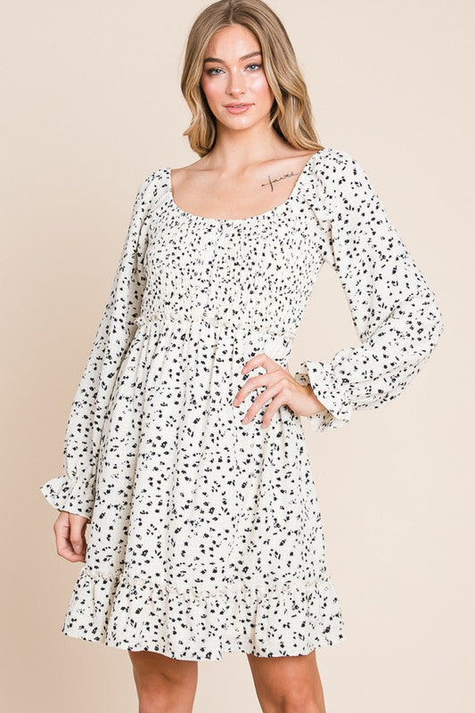 Dot Puff Sleeve | Sheersucker Dress