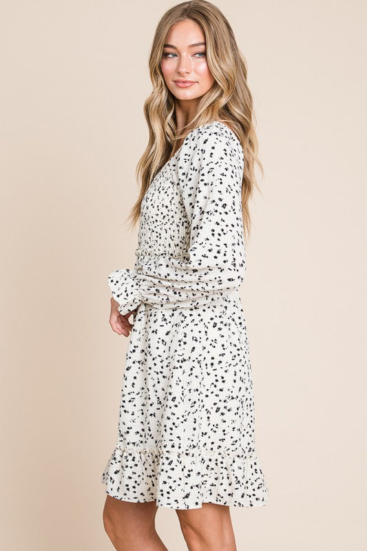 Dot Puff Sleeve | Sheersucker Dress