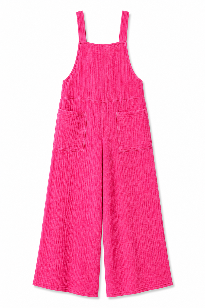 Pink overalls on a white background