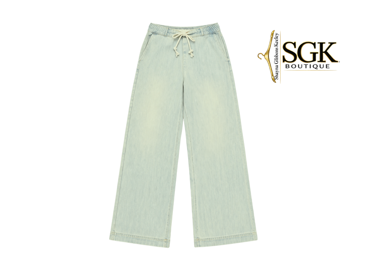 Drawstring Jeans|Mid-Rise Denim