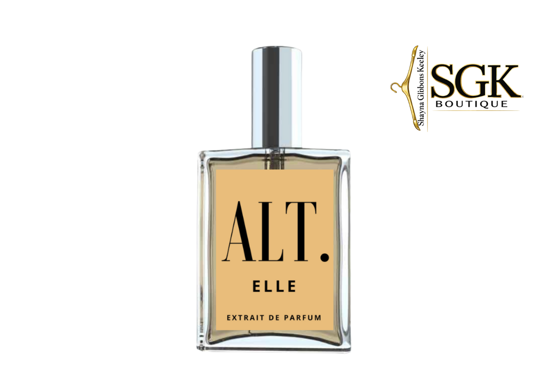 Perfume bottle labeled 'ALT. ELLE' with 'SGK Boutique' logo on a white background