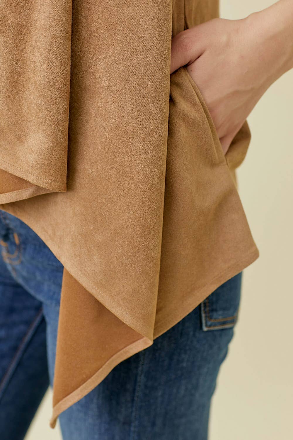 Suede Shawl Vest
