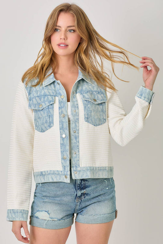 Mixed Media Denim Jacket
