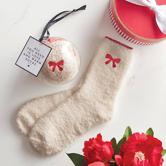 Cozy Ornament Bow Socks