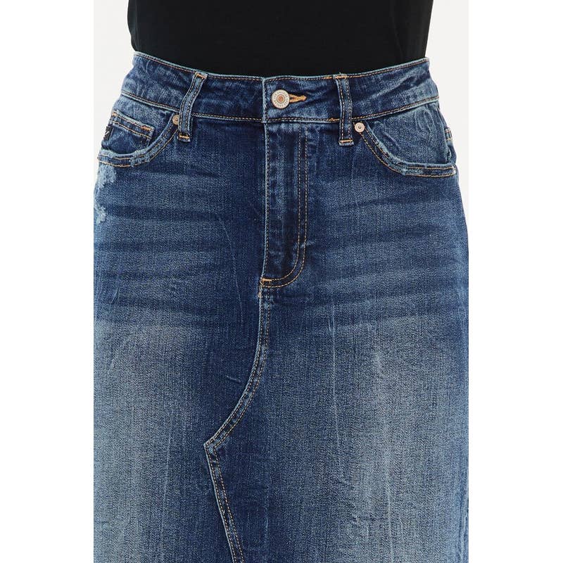 SPLIT DENIM SKIRT