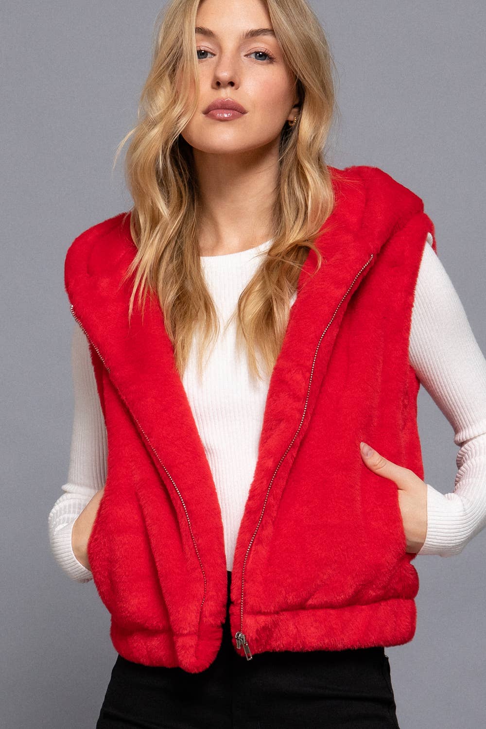 Hoodie Faux Fur Vest