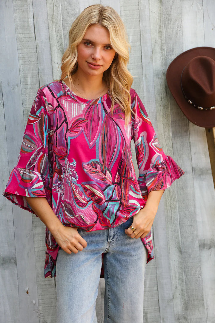 FINAL SALE|Floral Bell Sleeve