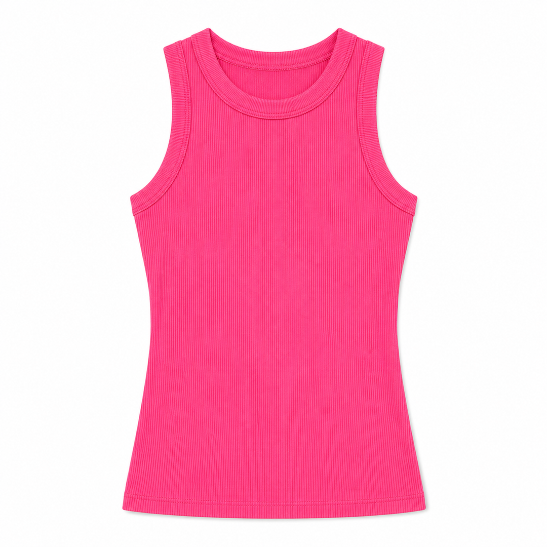 Pink tank top on a white background