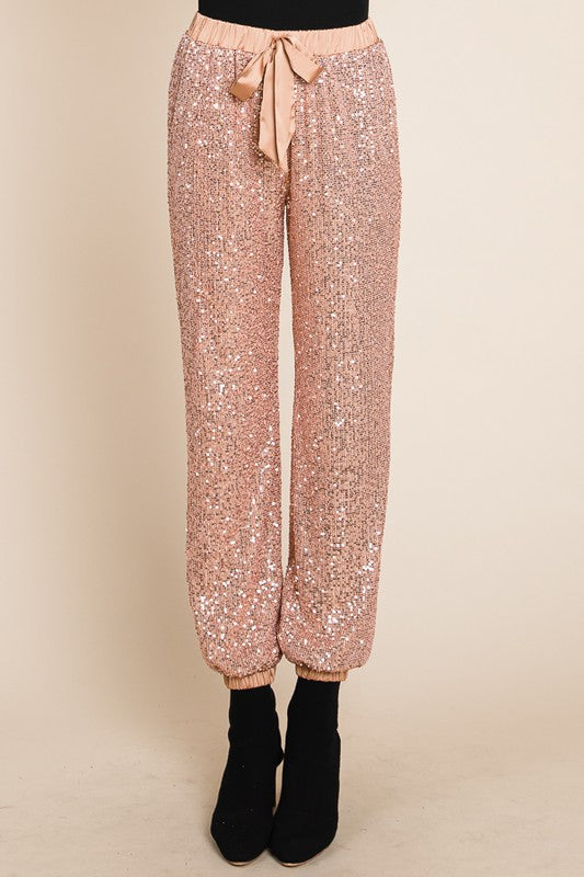 Final Sale|Sequin Drawstring Jogger