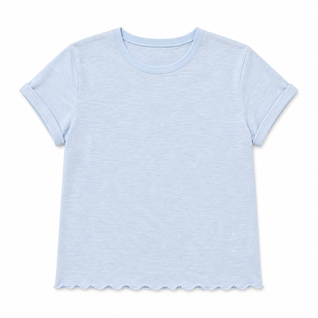Light blue t-shirt on a white background