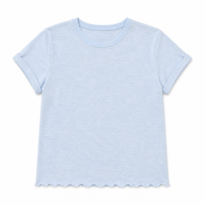Light blue t-shirt on a white background