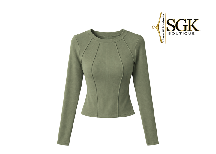 Exposed Hem|Long Sleeve Top