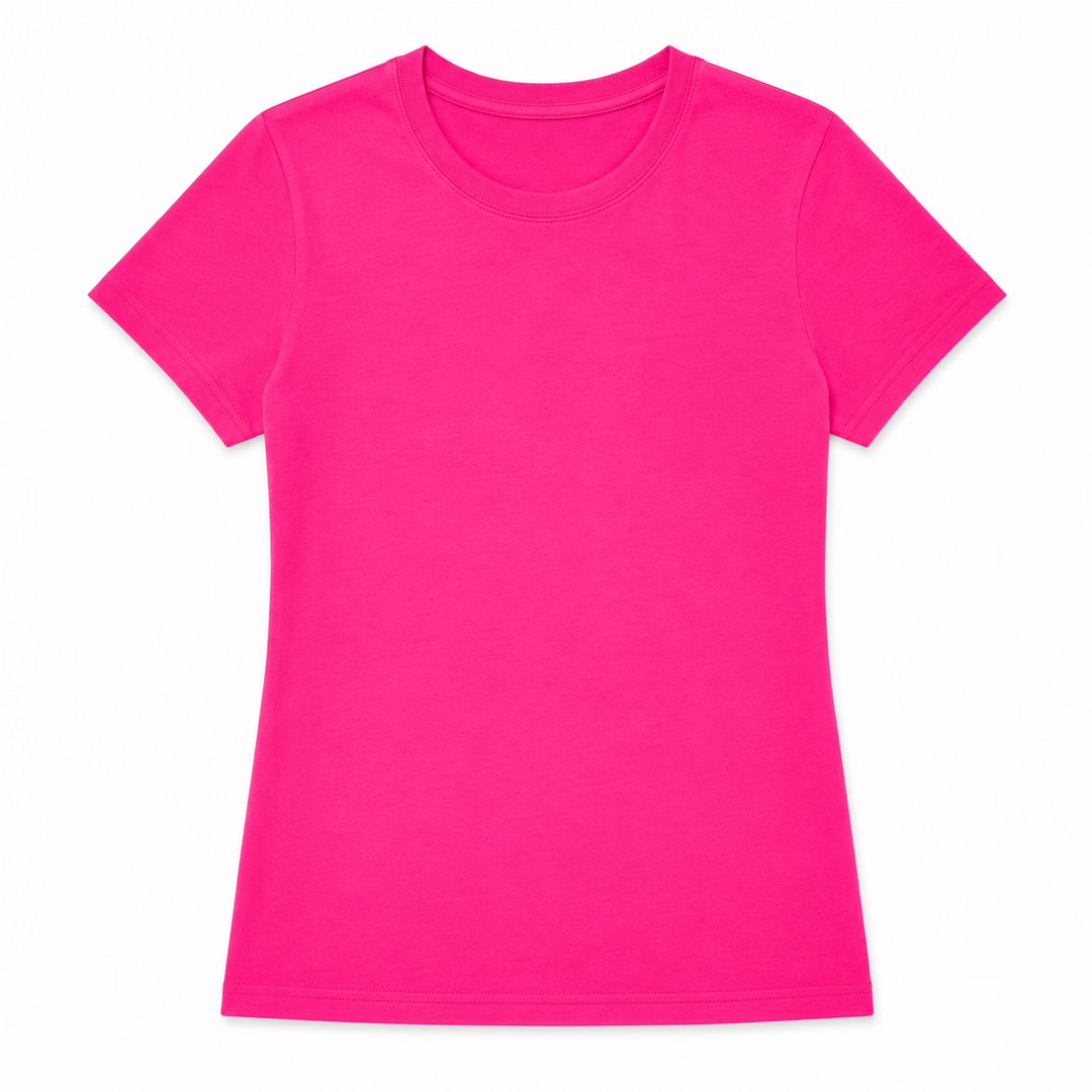Pink t-shirt on a white background