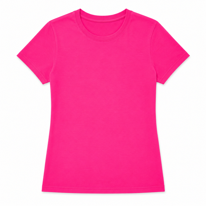 Pink t-shirt on a white background