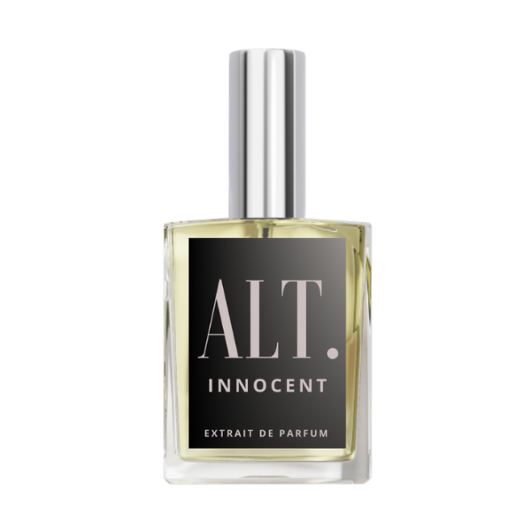 Perfume bottle labeled 'ALT. Innocent' on a white background