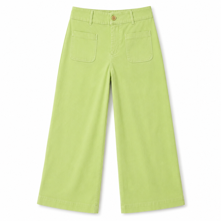 Light green pants on a white background