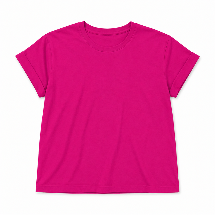 Magenta t-shirt on a white background