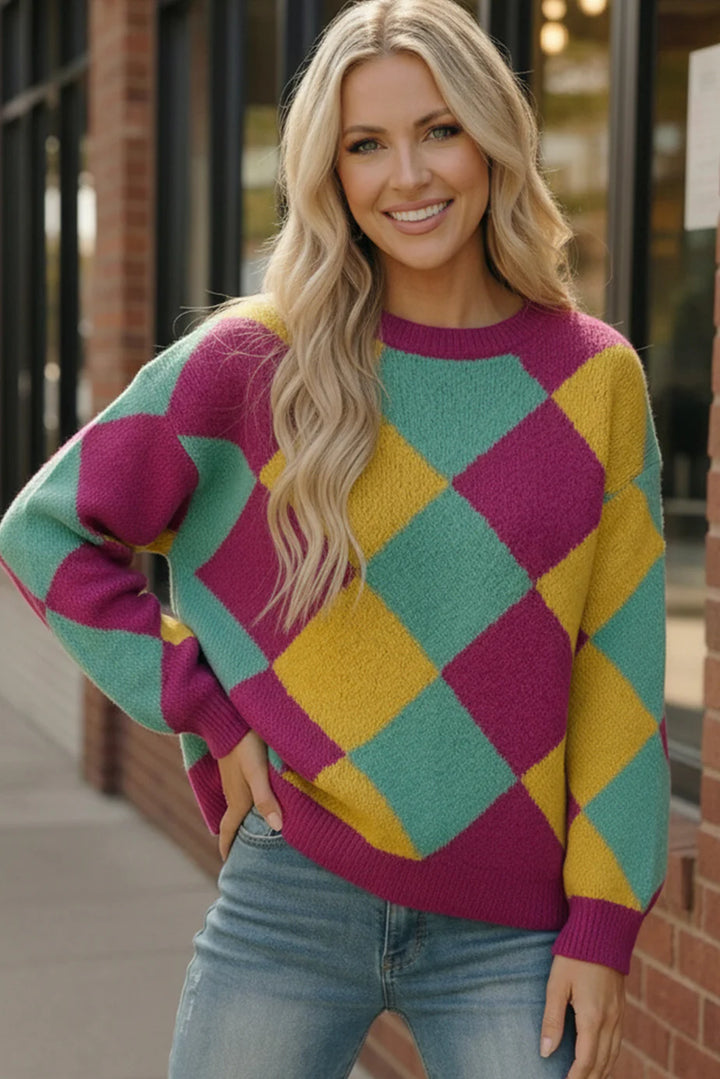 Final Sale | Mardi Gras Sweater|Festive Knit Top
