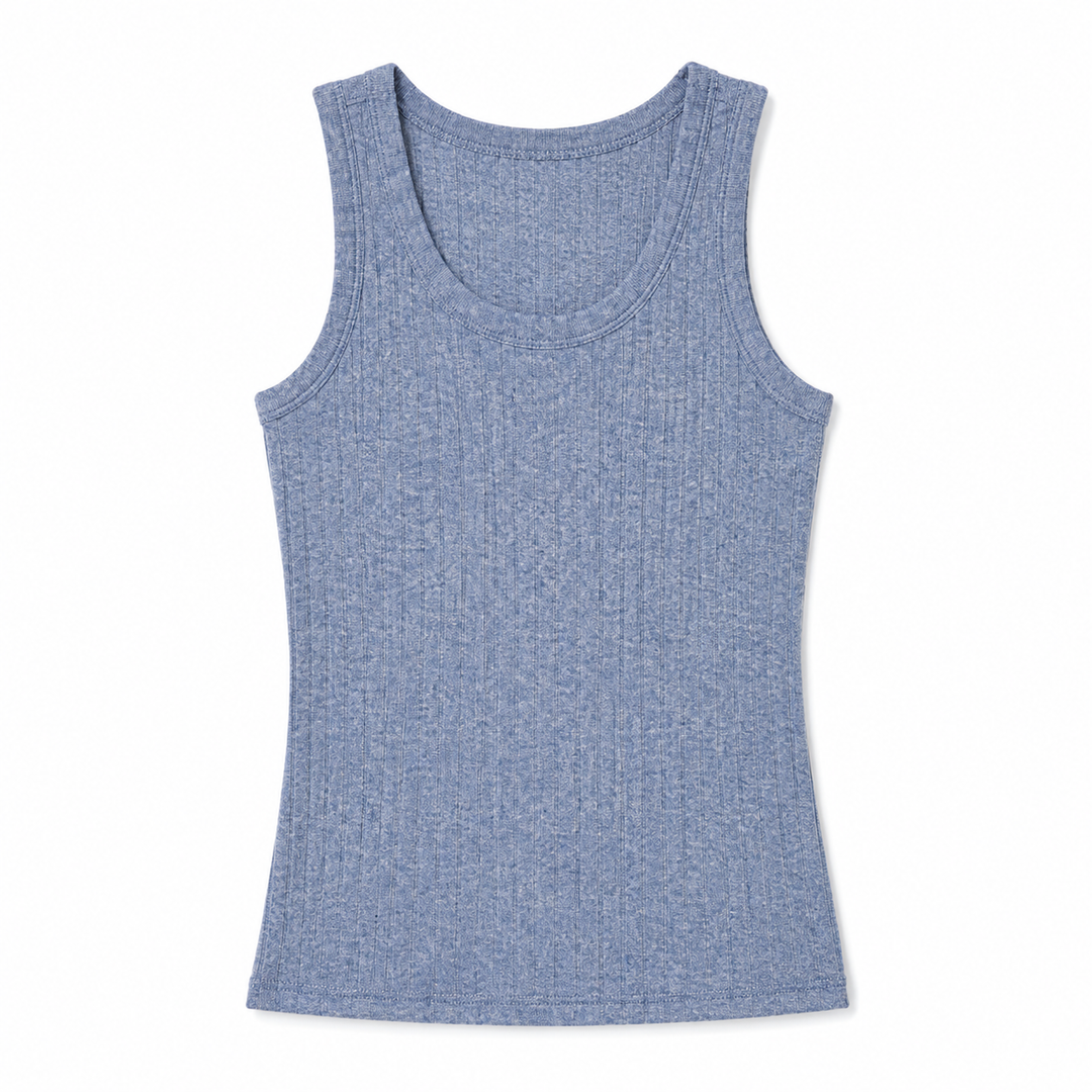Blue tank top on a white background
