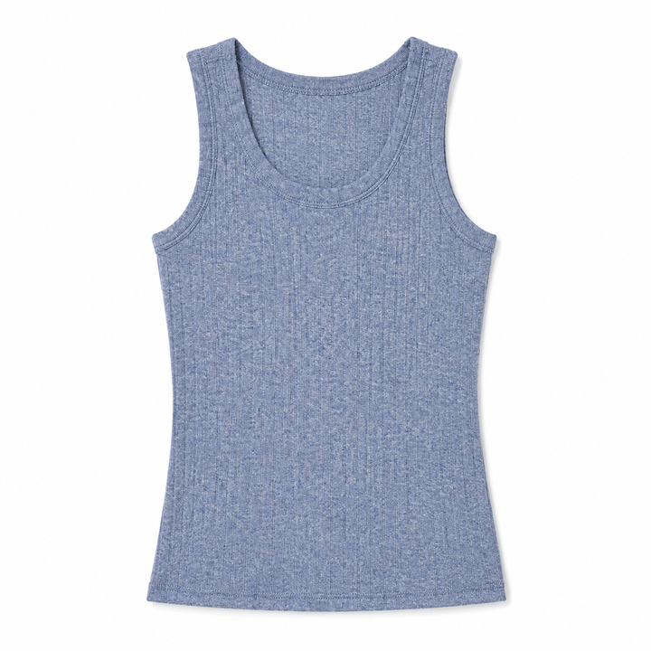 Blue tank top on a white background
