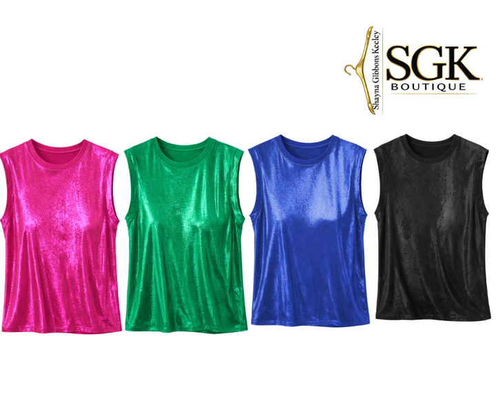 Final Sale|Shimmering Metallic Knit Tee