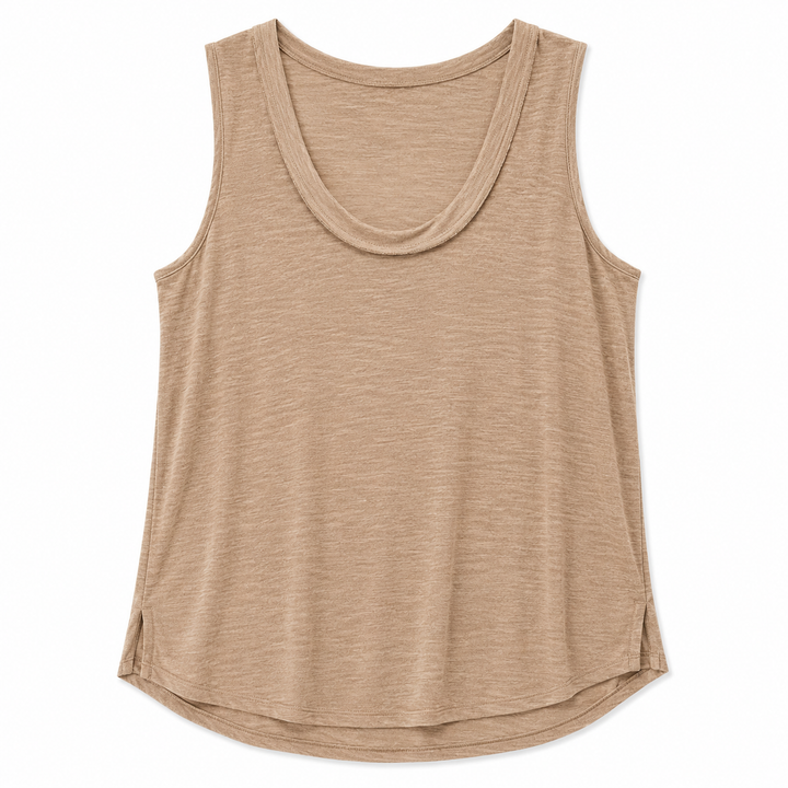 Beige tank top on a white background