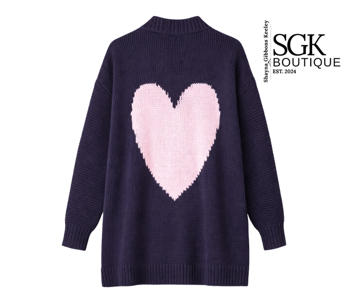Final Sale|Heart Back Cardigan|Statement Layer