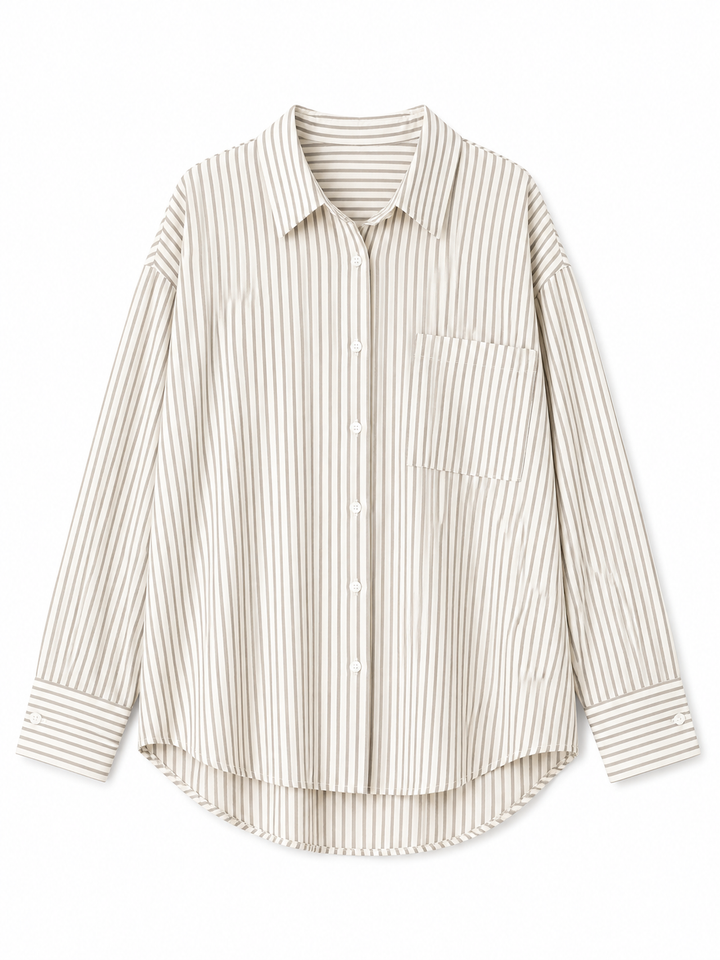 Striped Button-Down | Hi-Low Hem