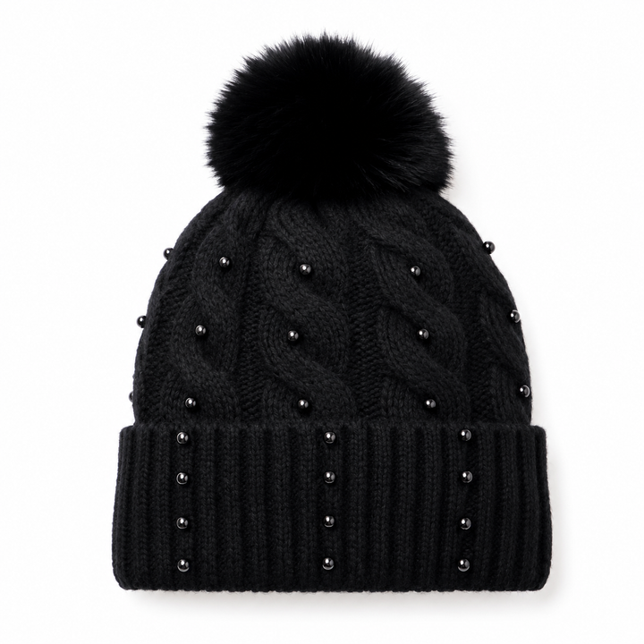 Final Sale | Pearl Cable Knit Beanie