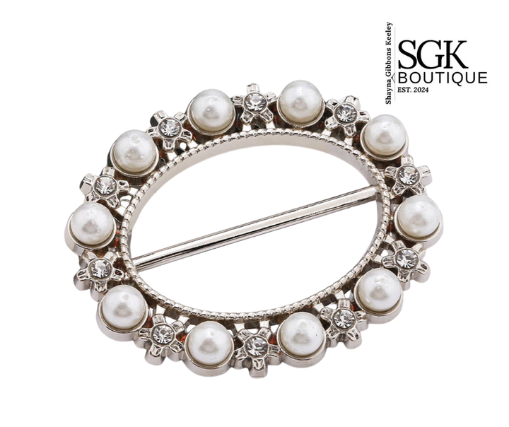 Pearl &amp; Crystal Shirt Ring