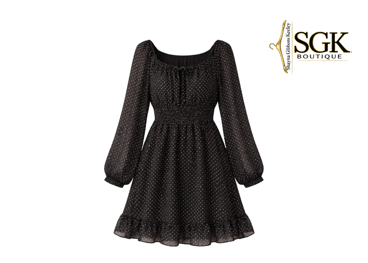 Final Sale|Puff Sleeve Polka Dots Dress