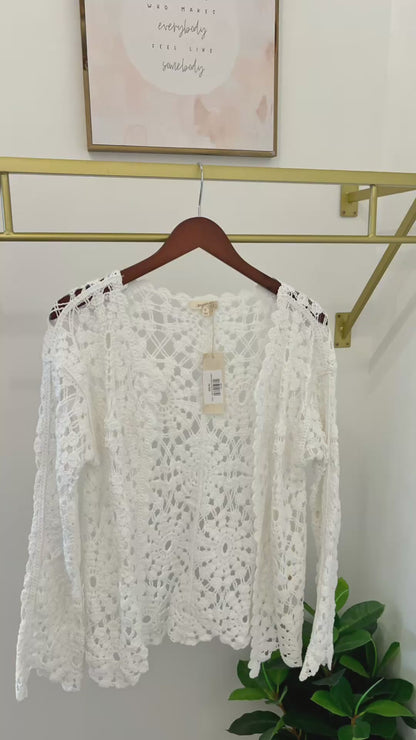 Scalloped Edge Crochet Cardigan