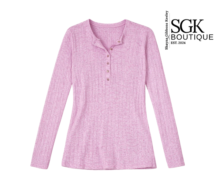 Ribbed Button Down|Knit Top