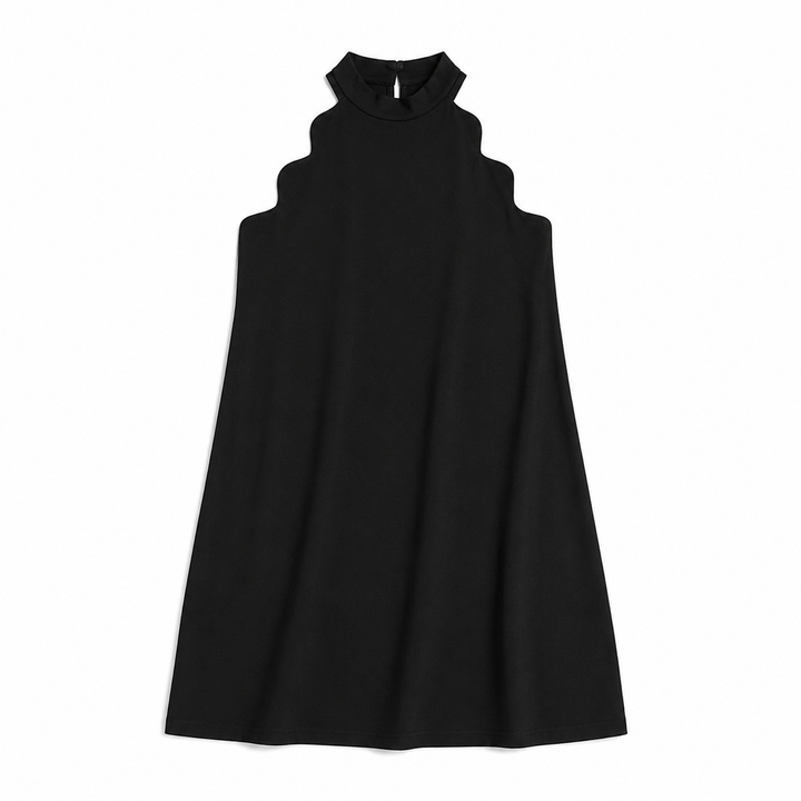 Scalloped | Ribbon Tie Dress