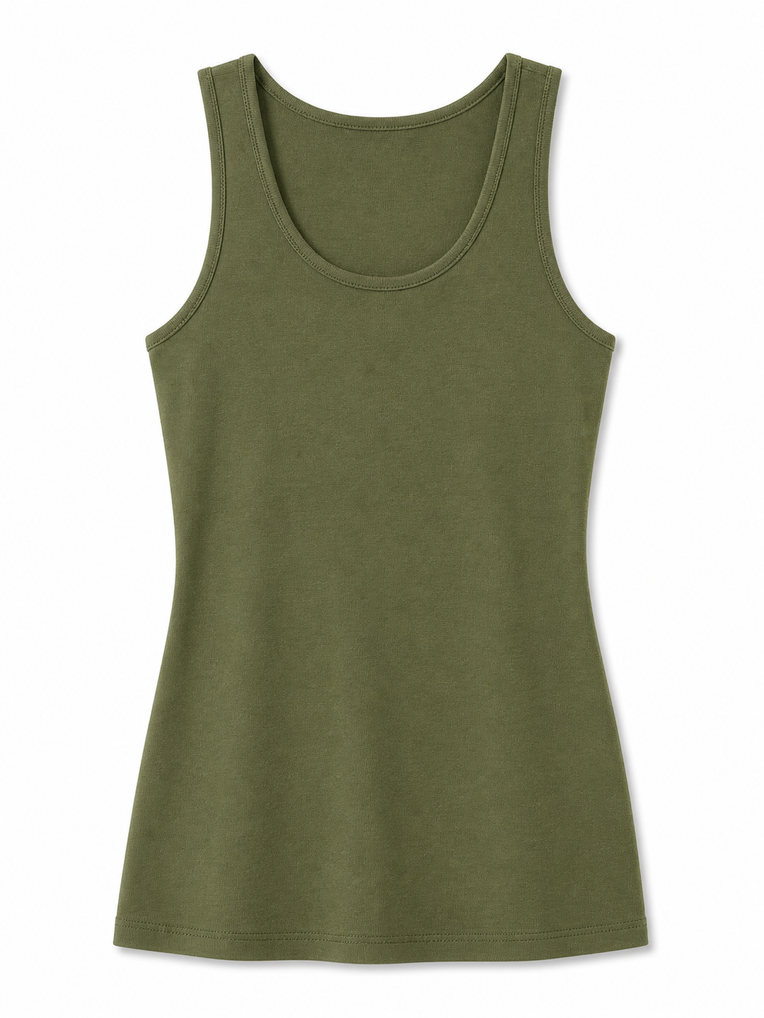 Green tank top on a white background