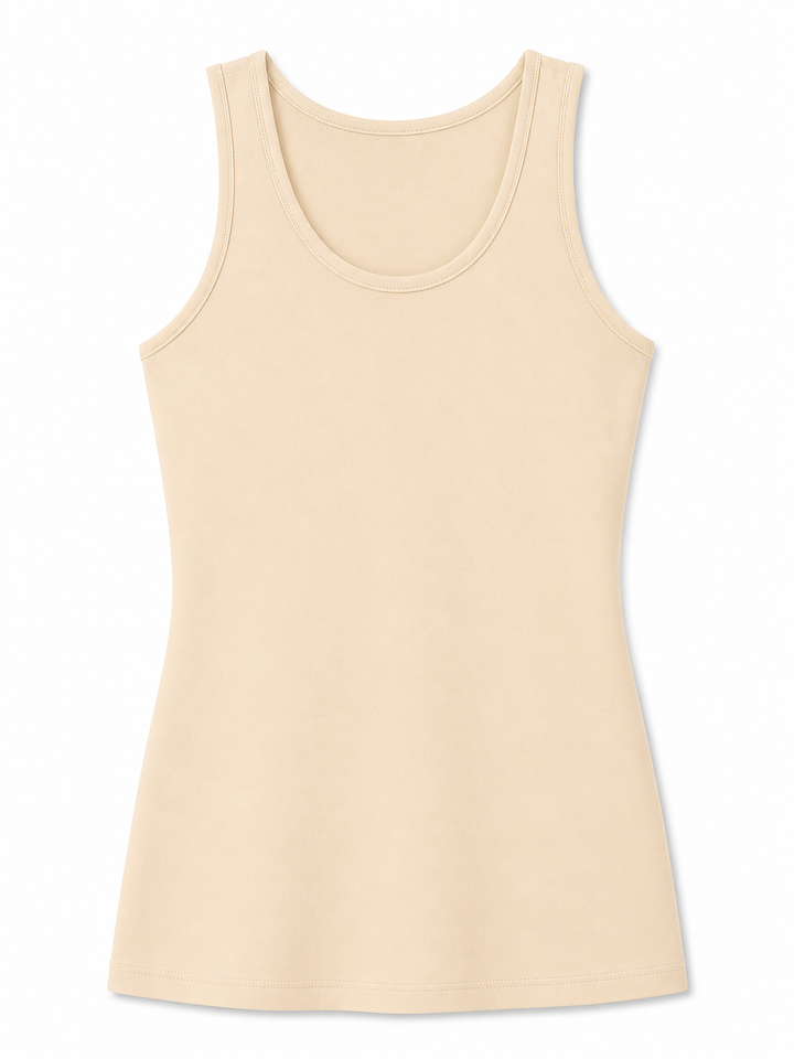 Beige tank top on a white background