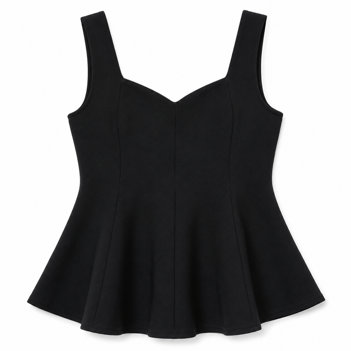Black sleeveless shirt on a white background
